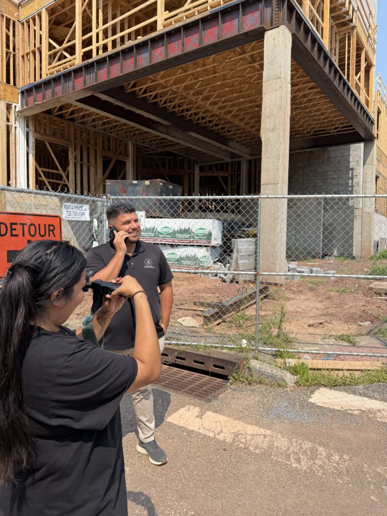 Maze filming on a construction site